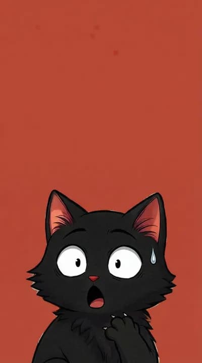 Shocked Black Kitty wallpaper thumbnail