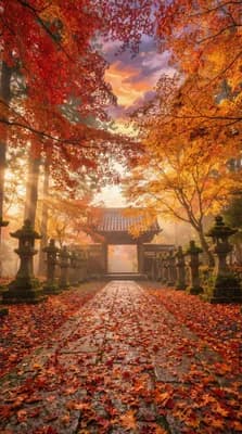 Autumn Temple Gate wallpaper thumbnail