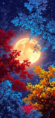 Moonlit Autumn Canopy wallpaper thumbnail