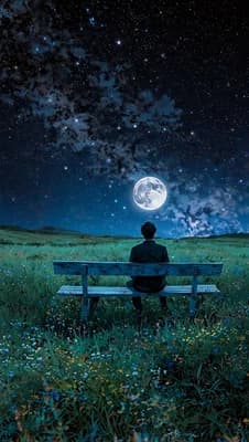 Moonlit Night Sky wallpaper thumbnail