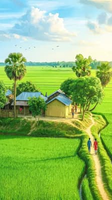 Village Countryside Scene wallpaper thumbnail