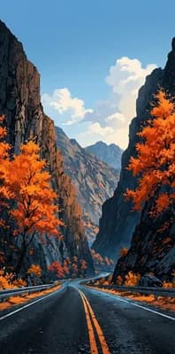 Autumn Mountain Road wallpaper thumbnail