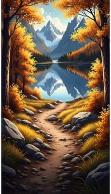 Autumn Mountain Lake wallpaper thumbnail